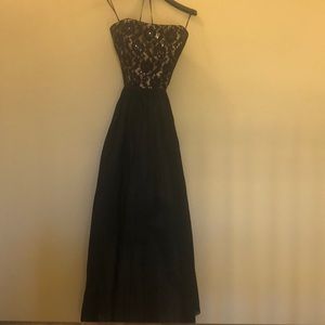 NWT! ABS Allen Schwartz Strapless Black Gown